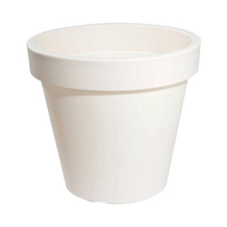 Bloempot ek rond 25cm wit | 6 stuks