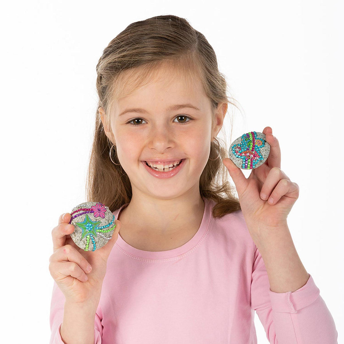 Totum Craft Set Decorate Stones with Starfish incl. 350+ rhinestones - rock starfish gift idea creative toy girls and boys from 5 years crafting