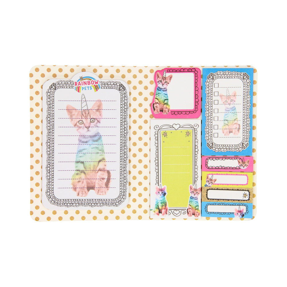 Totum regenbooghuisdieren - sticky notes boekje kat