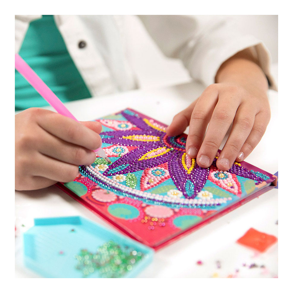 Totum diamant schilderij dagboek - bloemenmandala roze