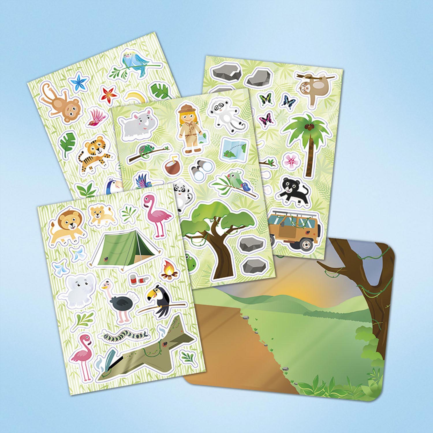 Totum wildlife window stickers wild animals - jungle zoo - educational toy junior from 3 years - repositionable non-permanent stickers - stickering at home and on the go