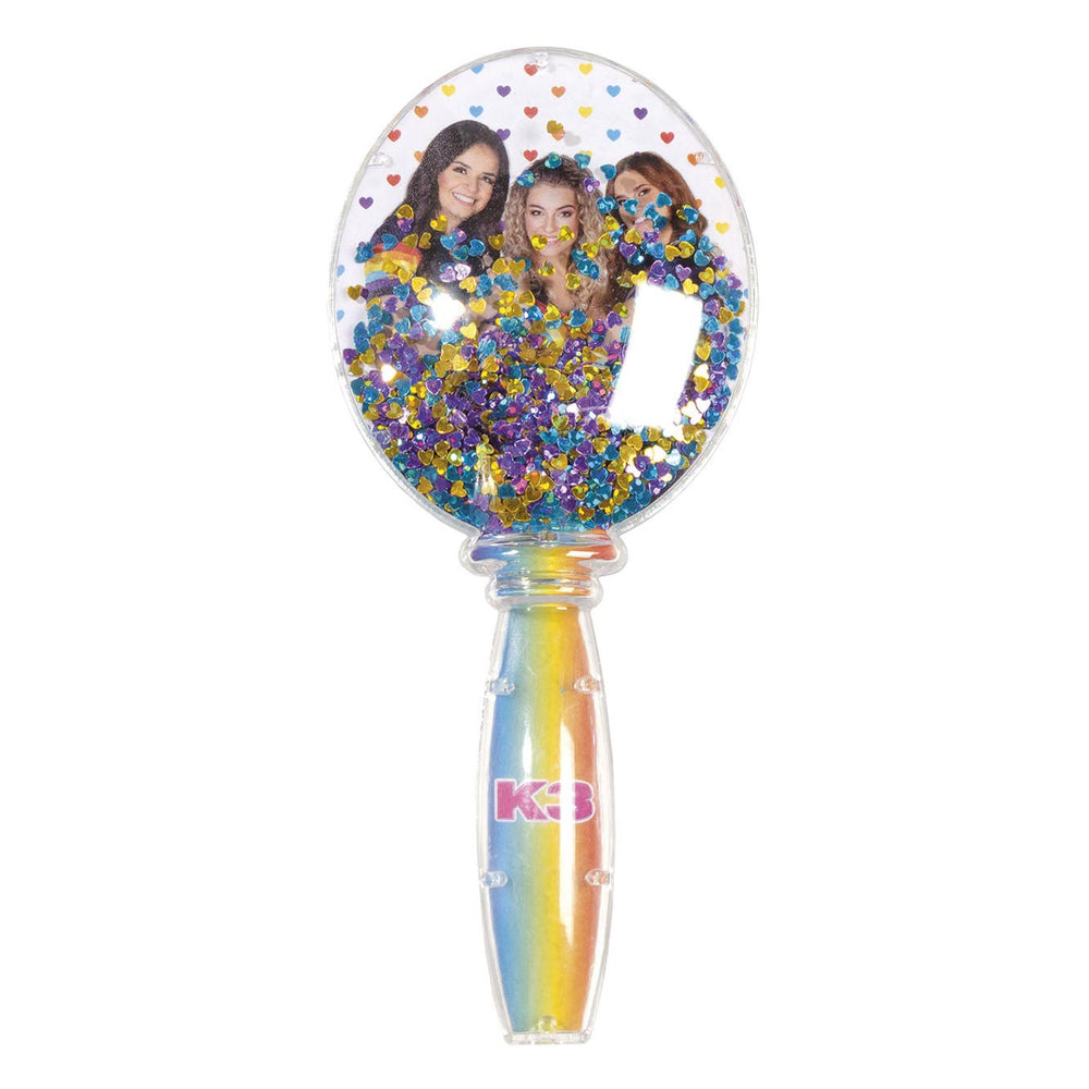 Totum k3 glitter kinder haar borstel - speelgoed meisjes junior vanaf 3 jaar- met bewegende glitters - studio 100 kids beauty