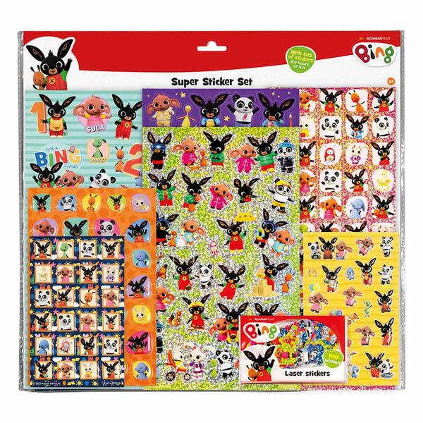 Totum bing xl stickers set - 7 stickervellen - met metallic en 3d-stickers - 38 x 36 cm - peuter en kleuter speelgoed - knutselen - voor meisjes en jongens - vanaf 3 jaar - speelgoed kinderen - bambolino toys