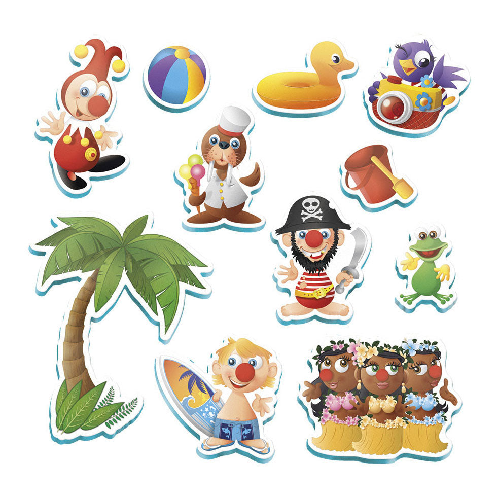 Bambolino speelgoed badfiguren jokie in opbergnetje, 10st.