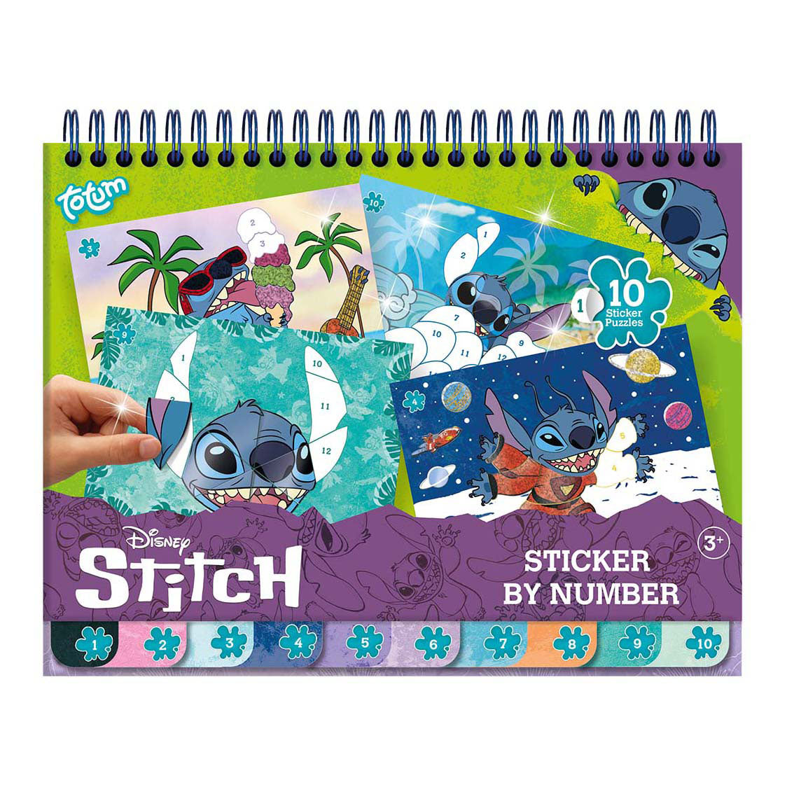 Totum stickers op nummer boek stitch