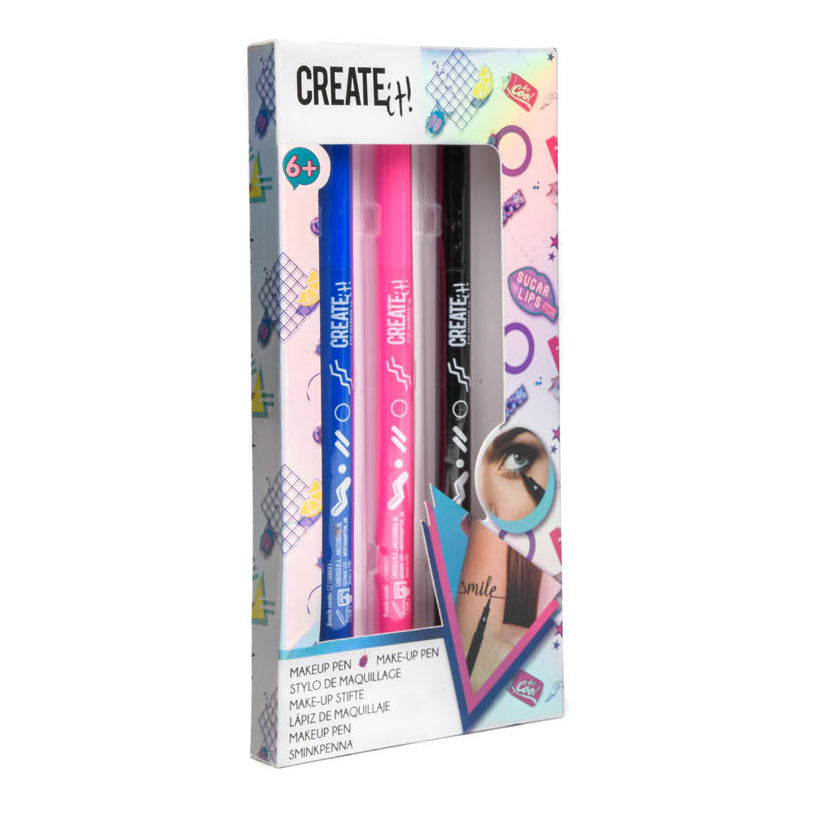 Creëer het! Make-up pennenset Poptastic meisjes 3-delig