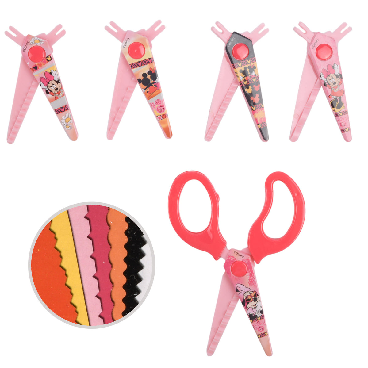 Canenco Minnie Mouse Zigzag Scissors with 5 Blades
