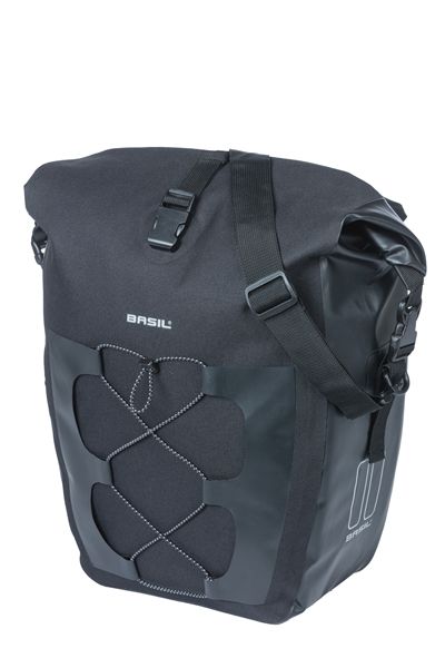 Basil enkele fietstas navigator waterdicht mik 22 liter - 19 x 27 x 41 cm - zwart