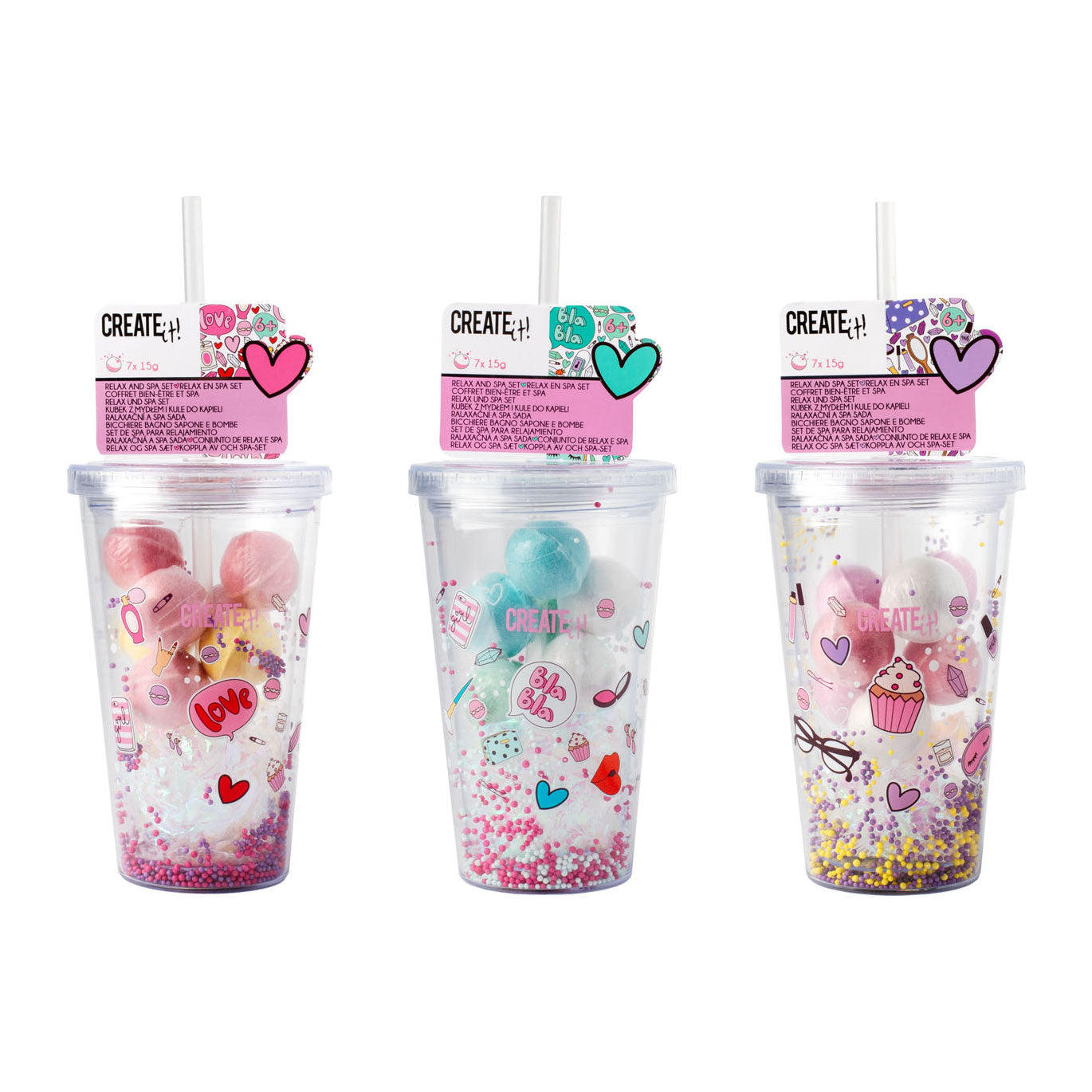 Creëer het! beauty drinkbeker zeep en bruisballen