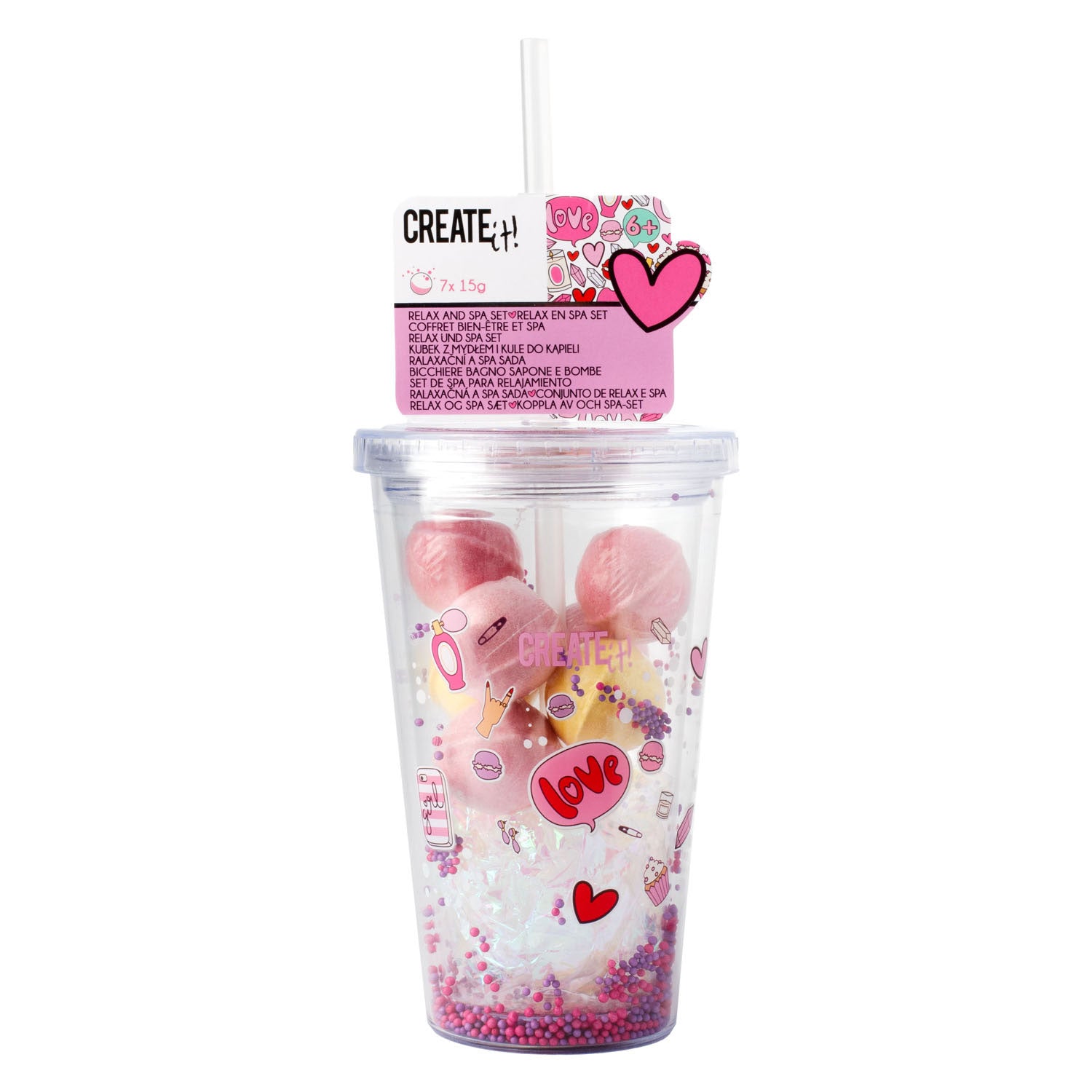 Creëer het! beauty drinkbeker zeep en bruisballen