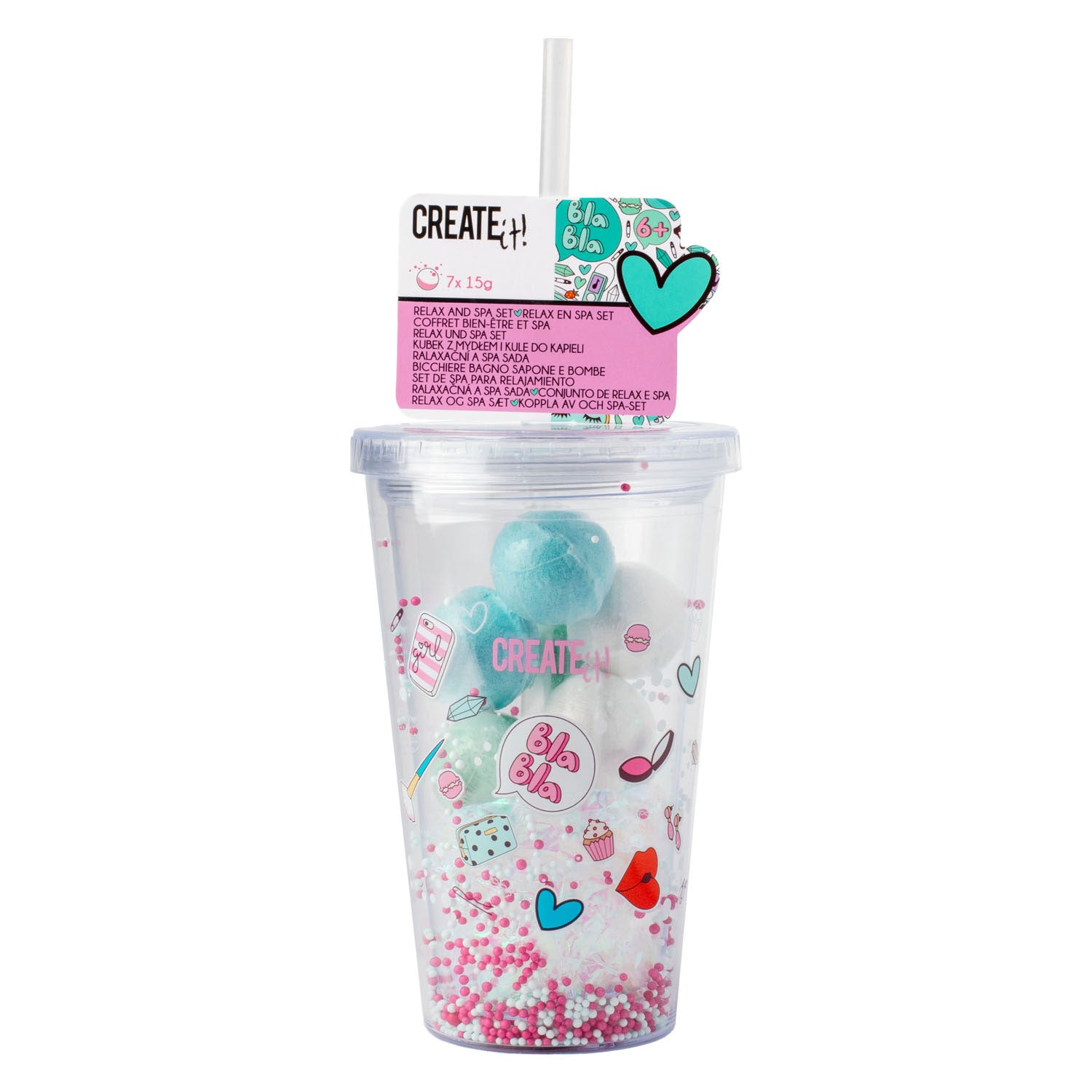 Creëer het! beauty drinkbeker zeep en bruisballen