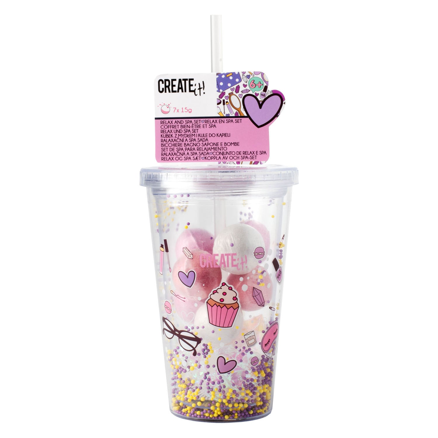 Creëer het! beauty drinkbeker zeep en bruisballen
