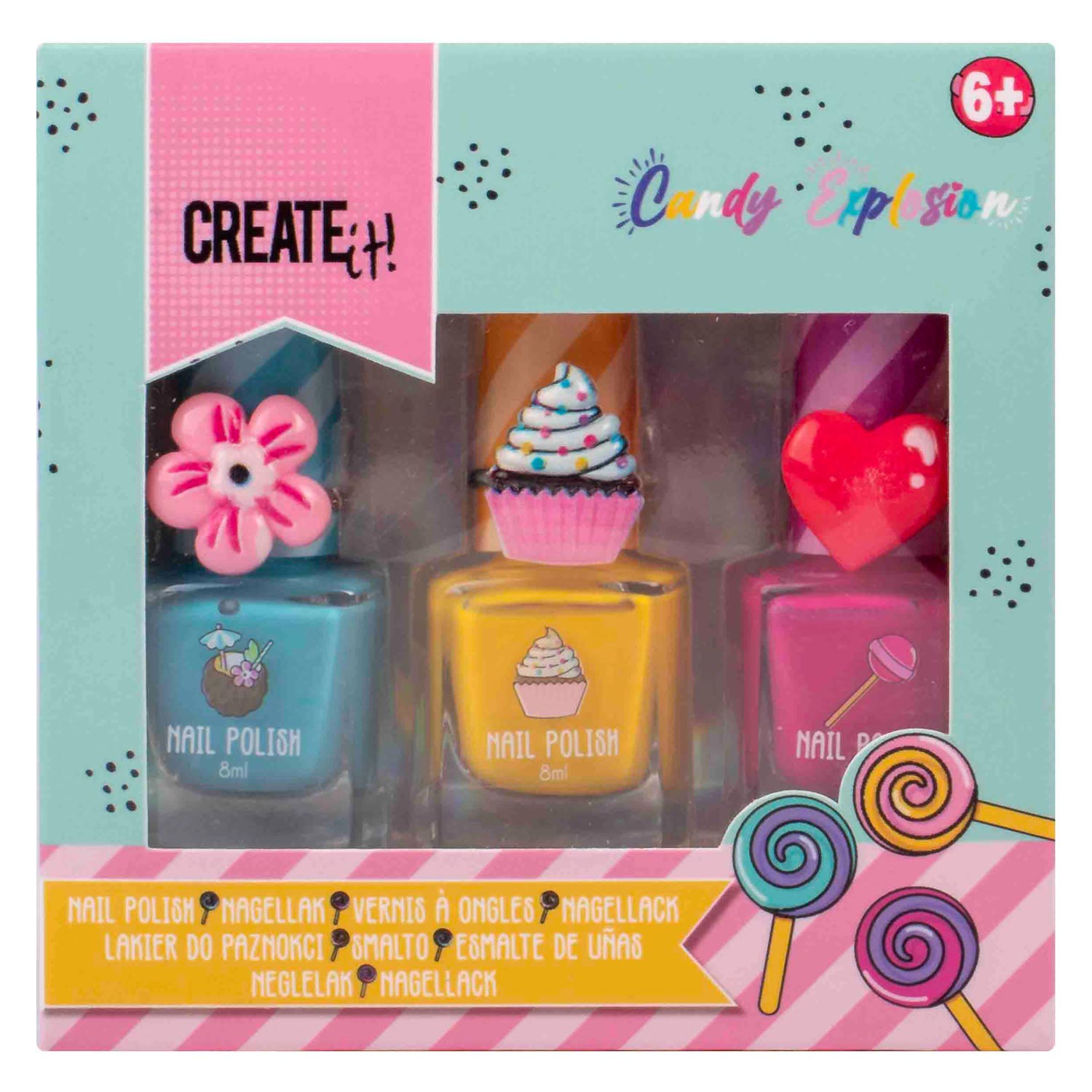 Maak het! Candy Explosion nagellak, 3st.
