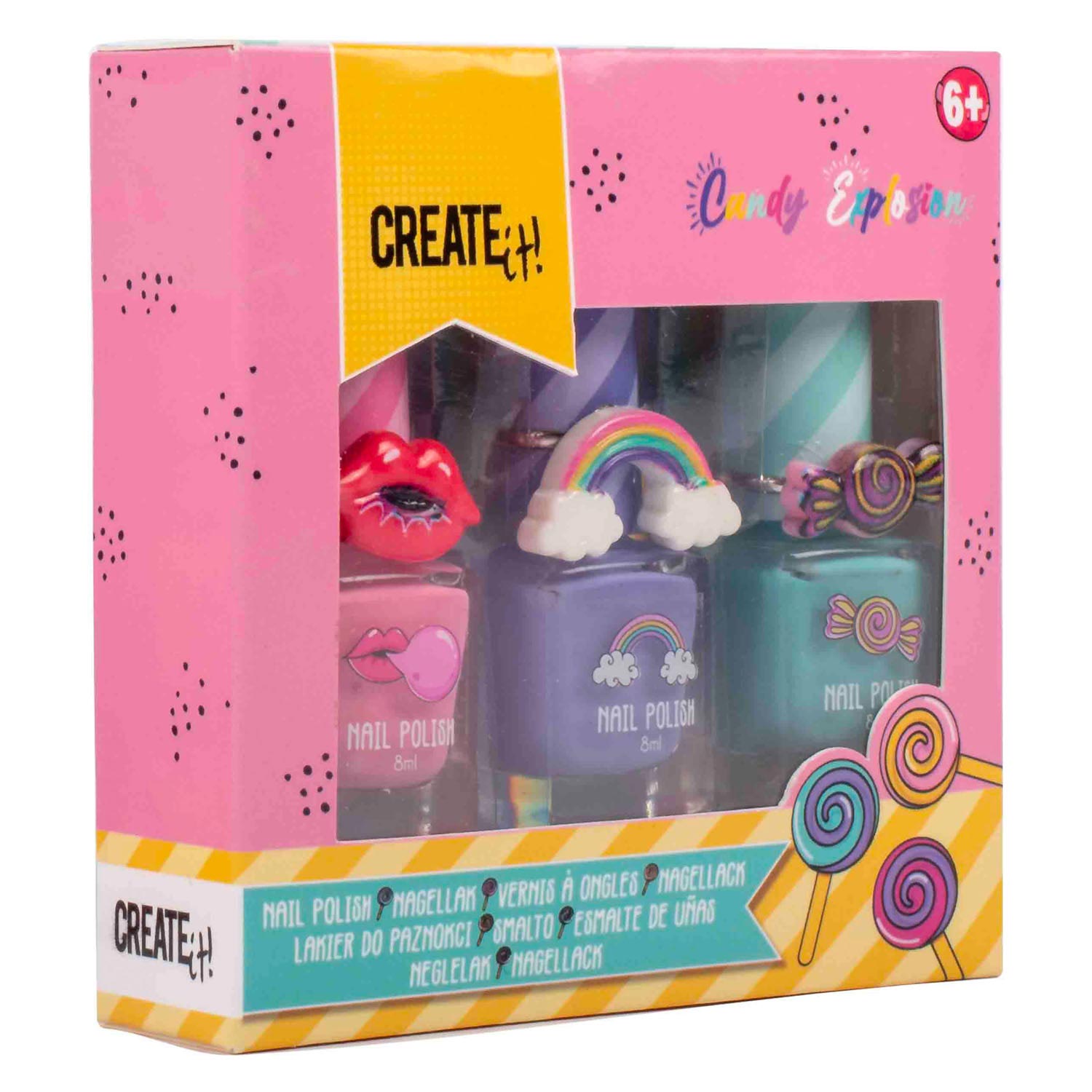 Maak het! Candy Explosion nagellak, 3st.