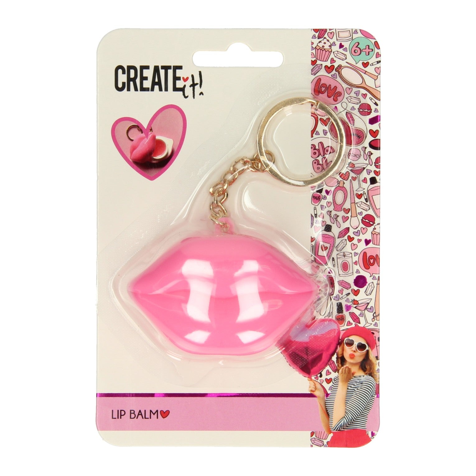 Creëer het! hart lippenbalsem sleutelhanger