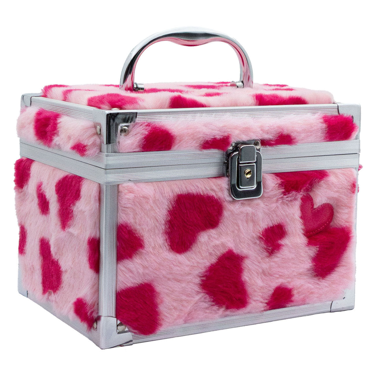 Creëer het! hart make-up hoesje met pluizige hartjes
