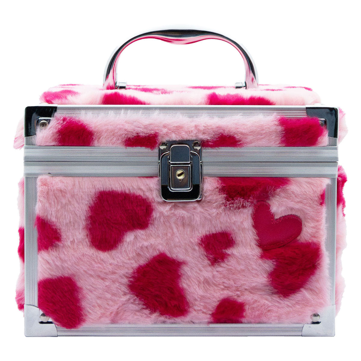 Creëer het! hart make-up hoesje met pluizige hartjes