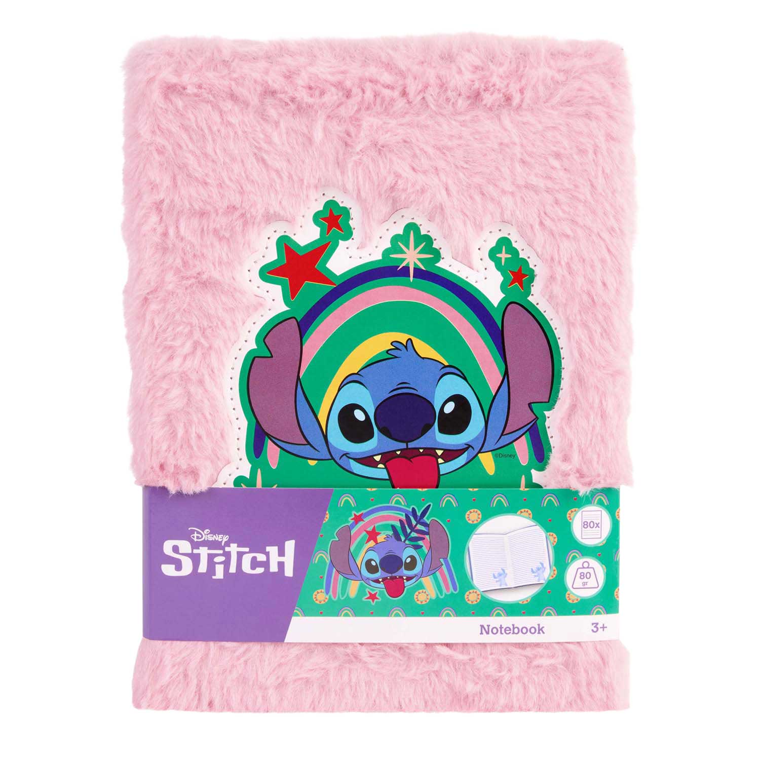 Canenco stitch pluche notitieboek roze