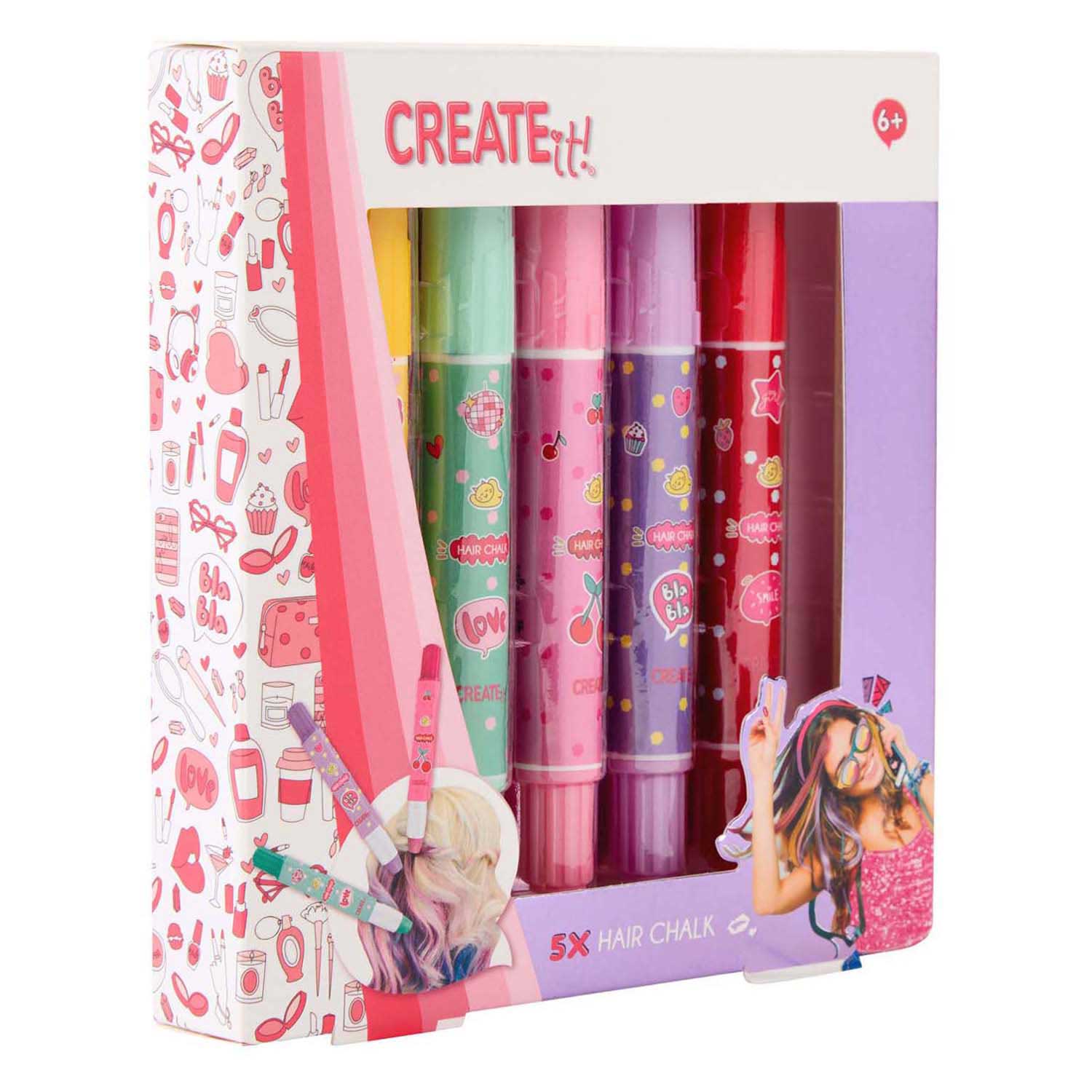 Creëer het! haarkrijt pennen, 5st
