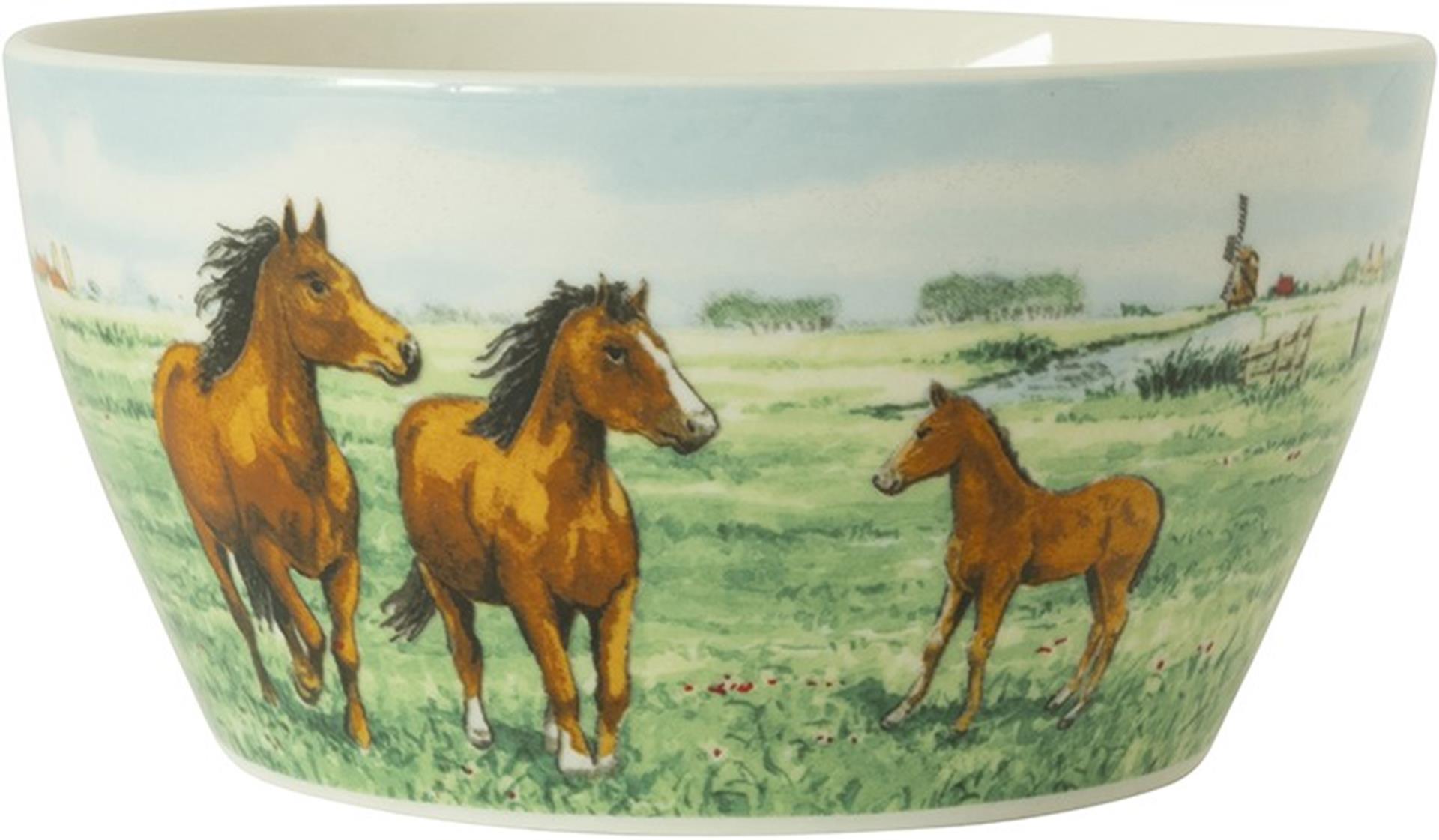 Wiebe van der zee wiebe's farm kom paard ã˜13cm doos a 6 stuks porselein
