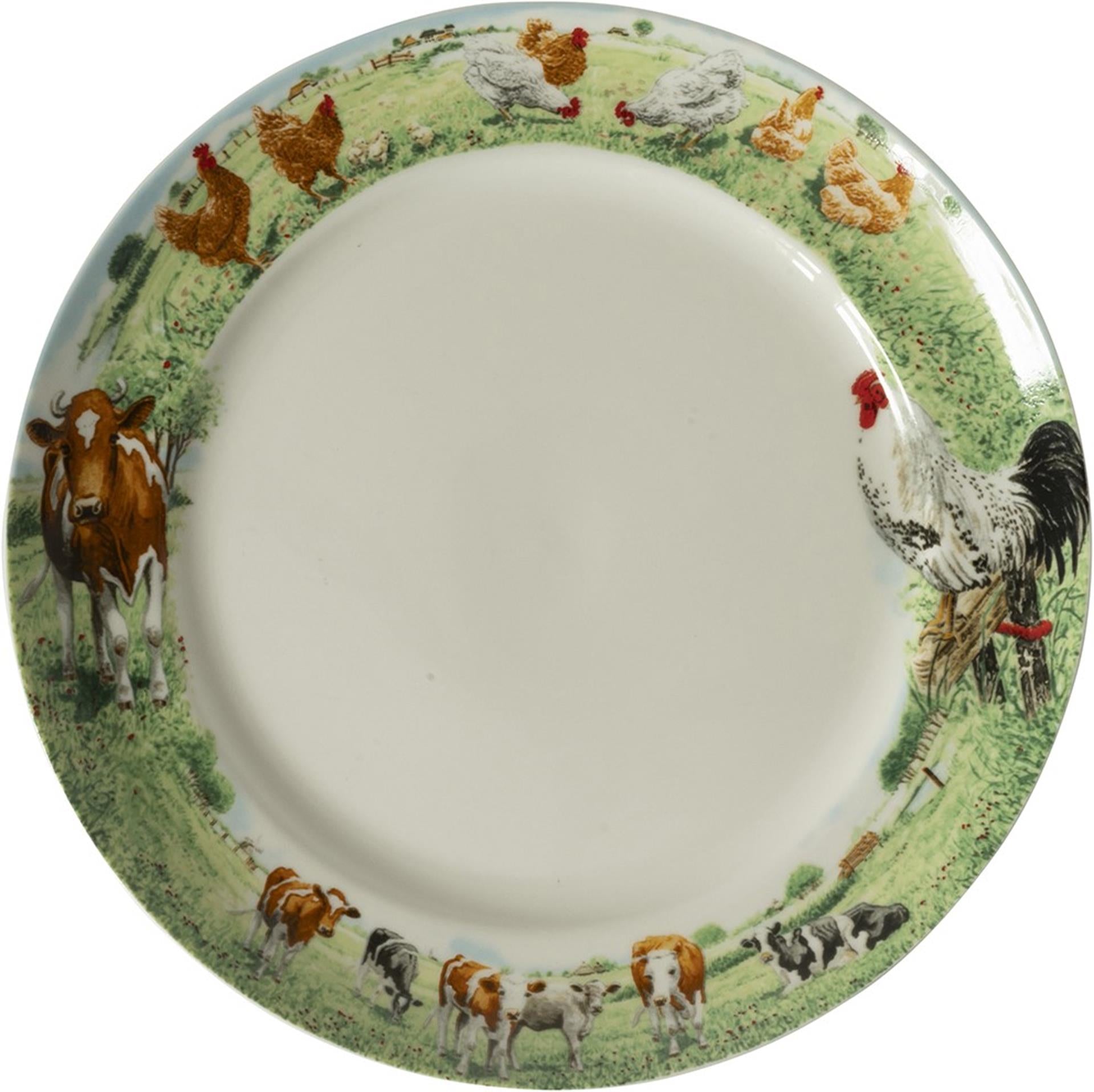 Wiebe van der zee wiebe's farm bord koe kip ø25cm 6st
