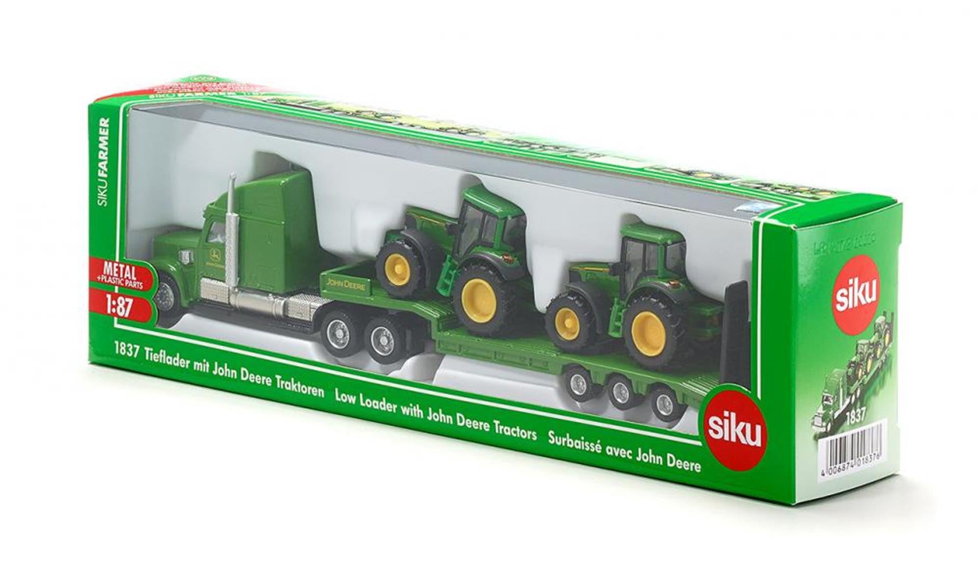 Siku 1837 dieplader met john deere tractoren 1:87