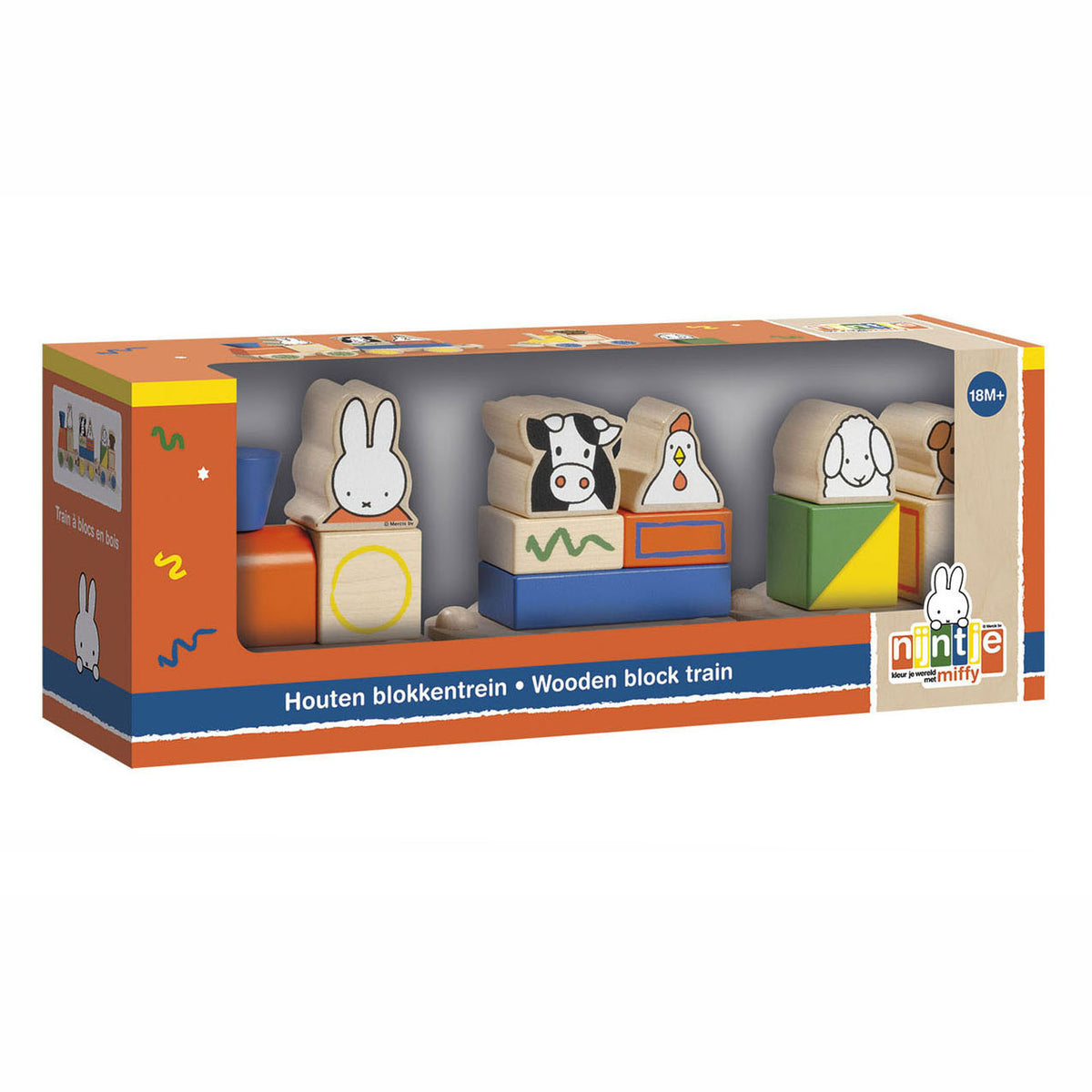 Bambolino Miffy wooden toy block train, train with blocks - toddler preschool educational toy - from 1.5 years - toys gift tip