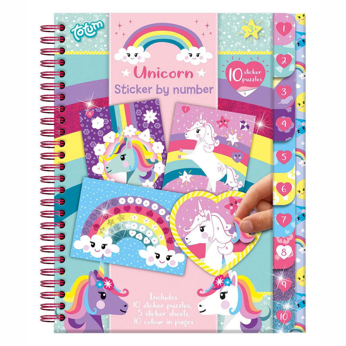 Totum Stickerboek Stickers op nummer Eenhoorn