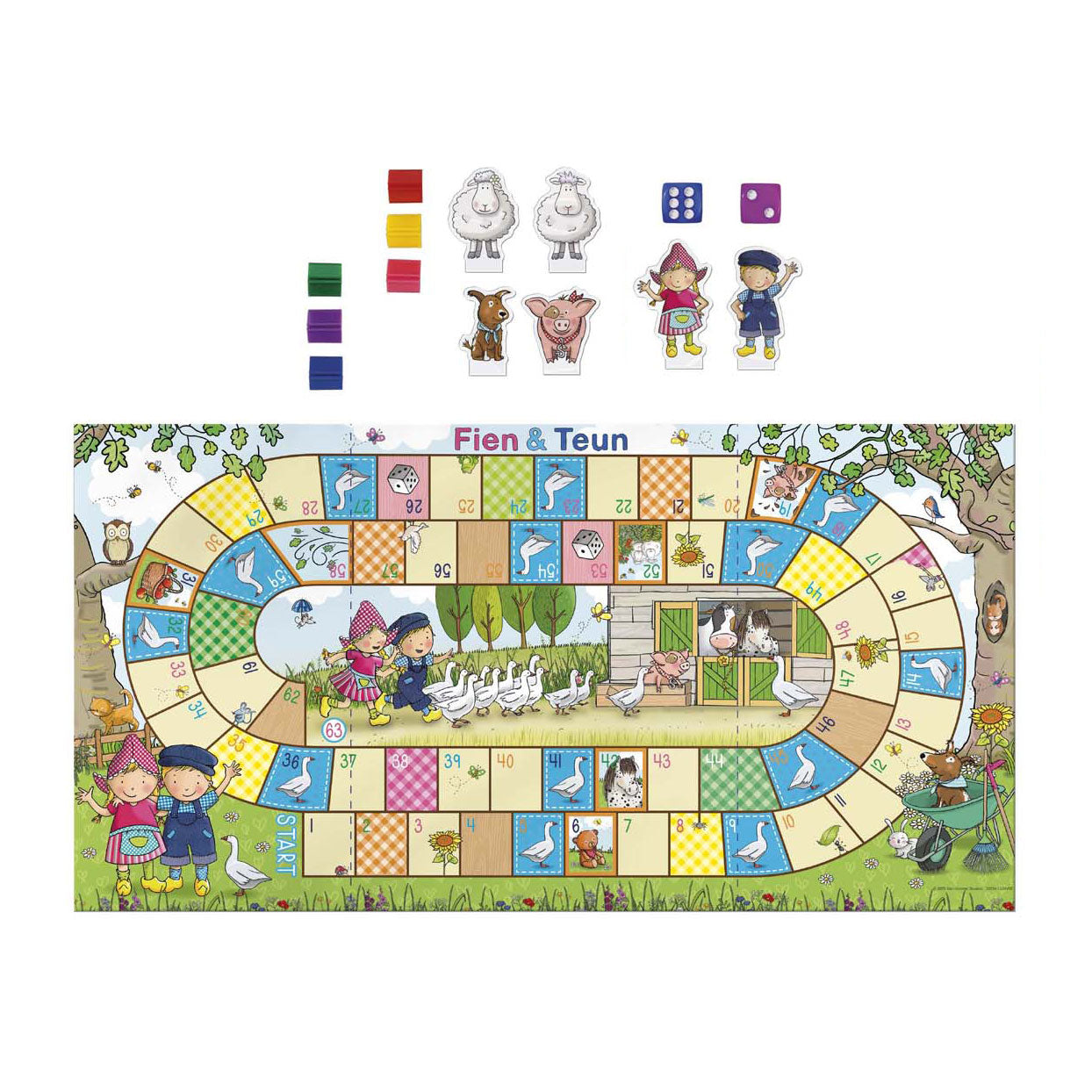 Fien en teun spel ganzenbord | 2 stuks