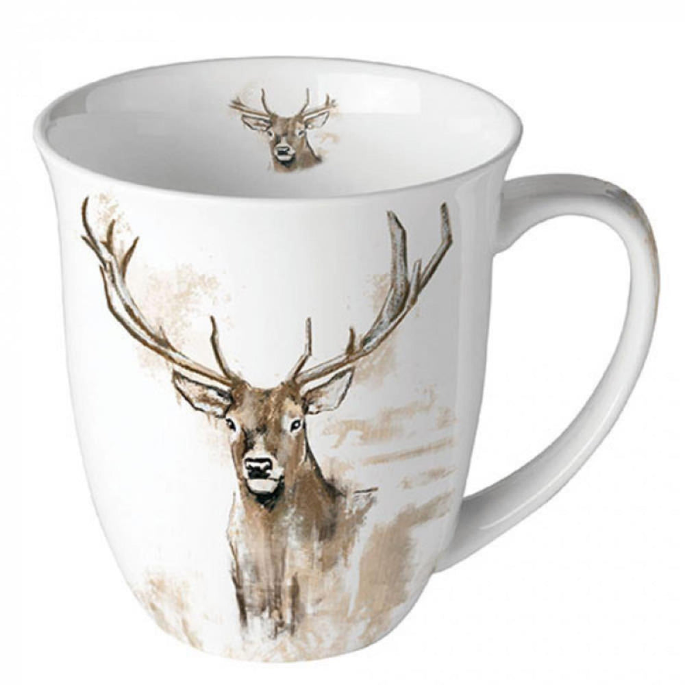 Ambiente mok 400ml antlers porselein dia10x10,5cm
