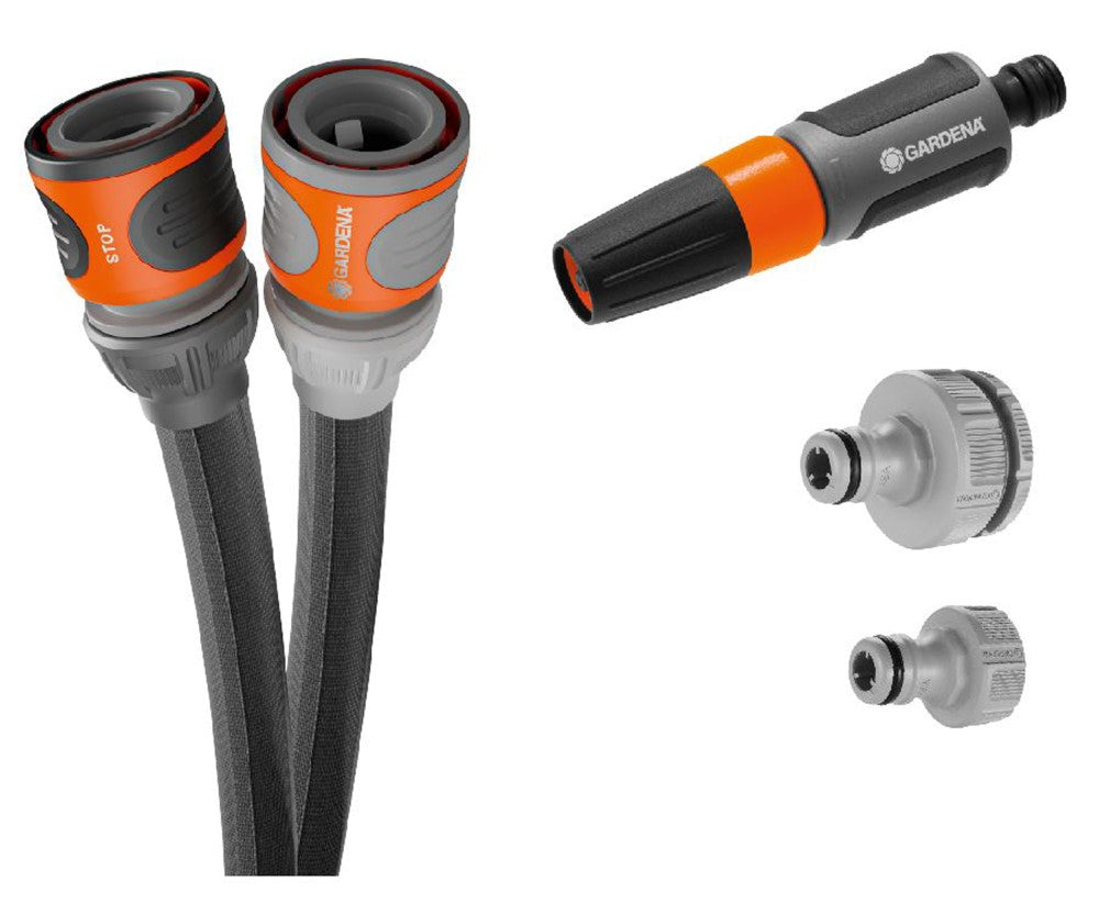 Gardena textielslang liano life 15 m set (donkergrijs oranje)