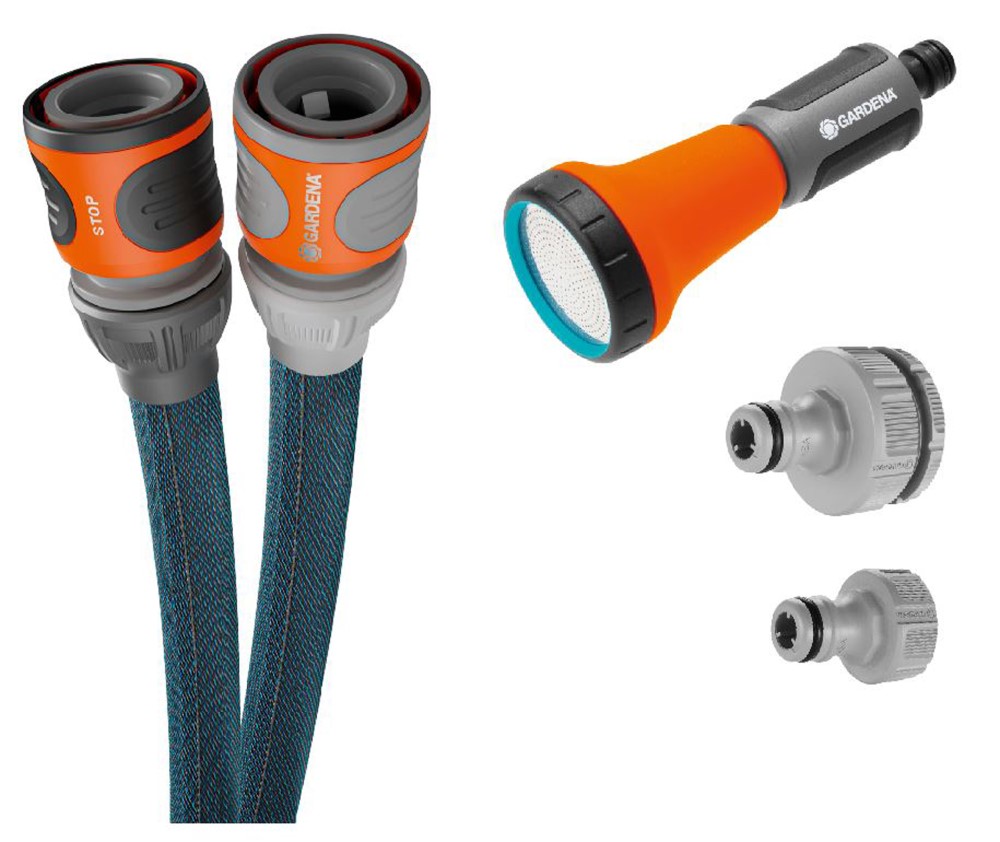 Gardena textielslang liano xtreme 10 m set (donkergrijs oranje)