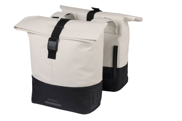 Basil tas cove dubbel wit zwart | 32l