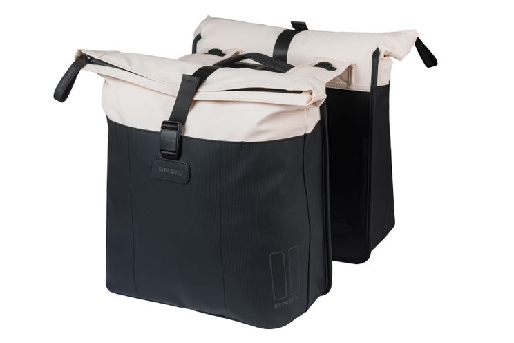 Basil tas vive dubbel wit zwart | mik | 35l