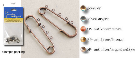 Darice • safety pin 5cm ant. silver plated