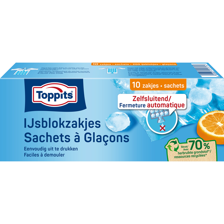 Toppits 1067518 - ijsblokjeszakjes 10x19 blokjes | 15 stuks