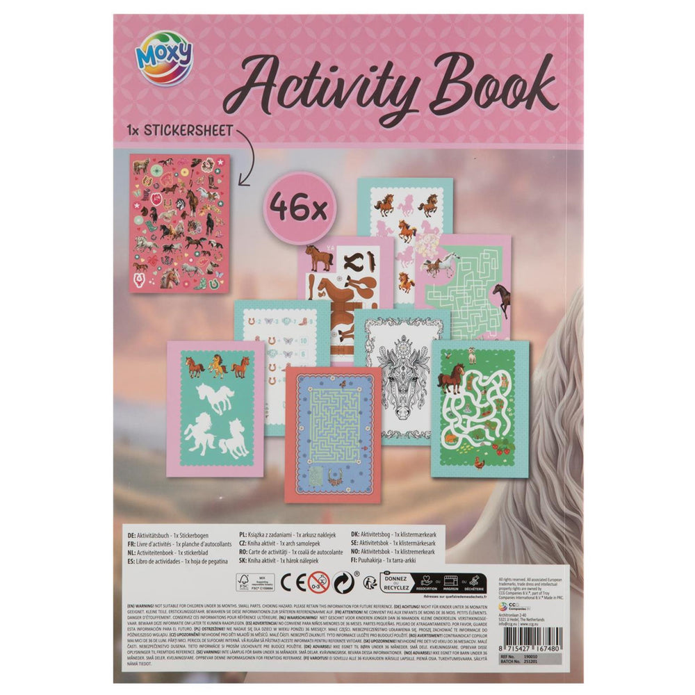 Moxy horses activiteitenboek met stickers a4 24 pagina's 29,7x21cm