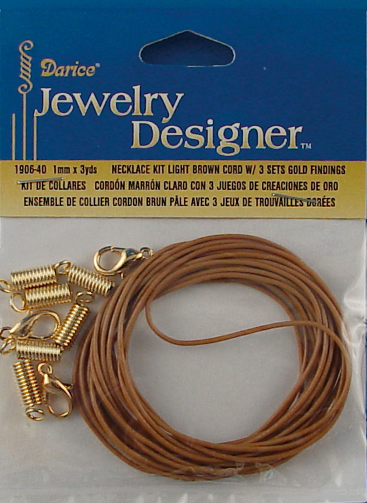 Darice • chain l.brown+clasp 1mm 2.7m.