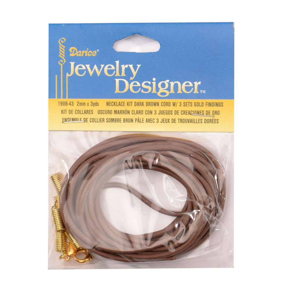 Darice • chain brown+clasp 1mm 2.7m.