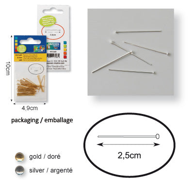 Vaessen creative • nietstift 25mm 70pcs silver
