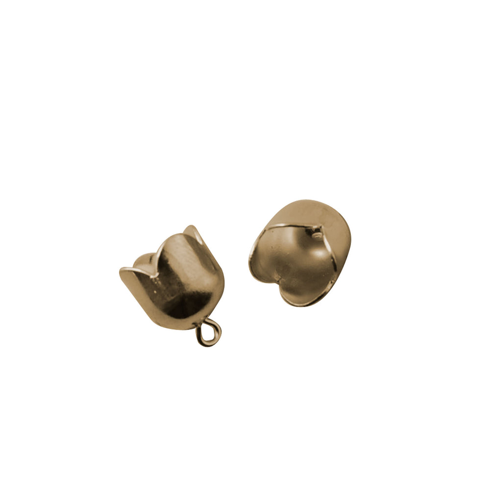 Darice • bell kap with loop 10mm 8pcs antique brass