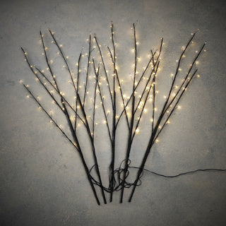 Edelman tak led zwart warm wit 200led ip44 5 stuks en timer - h90xd30cm