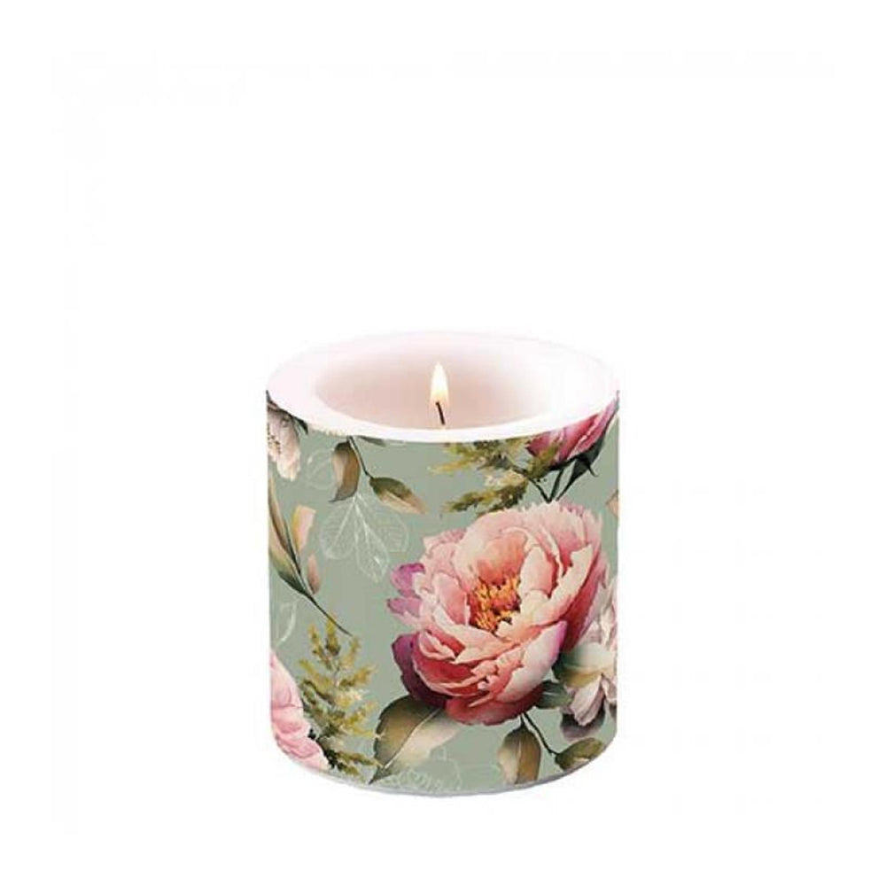 Ambiente kaars klein peonies composition green
