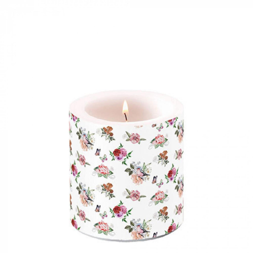 Ambiente kaars klein charlotte white dia7,5x9cm paraffine