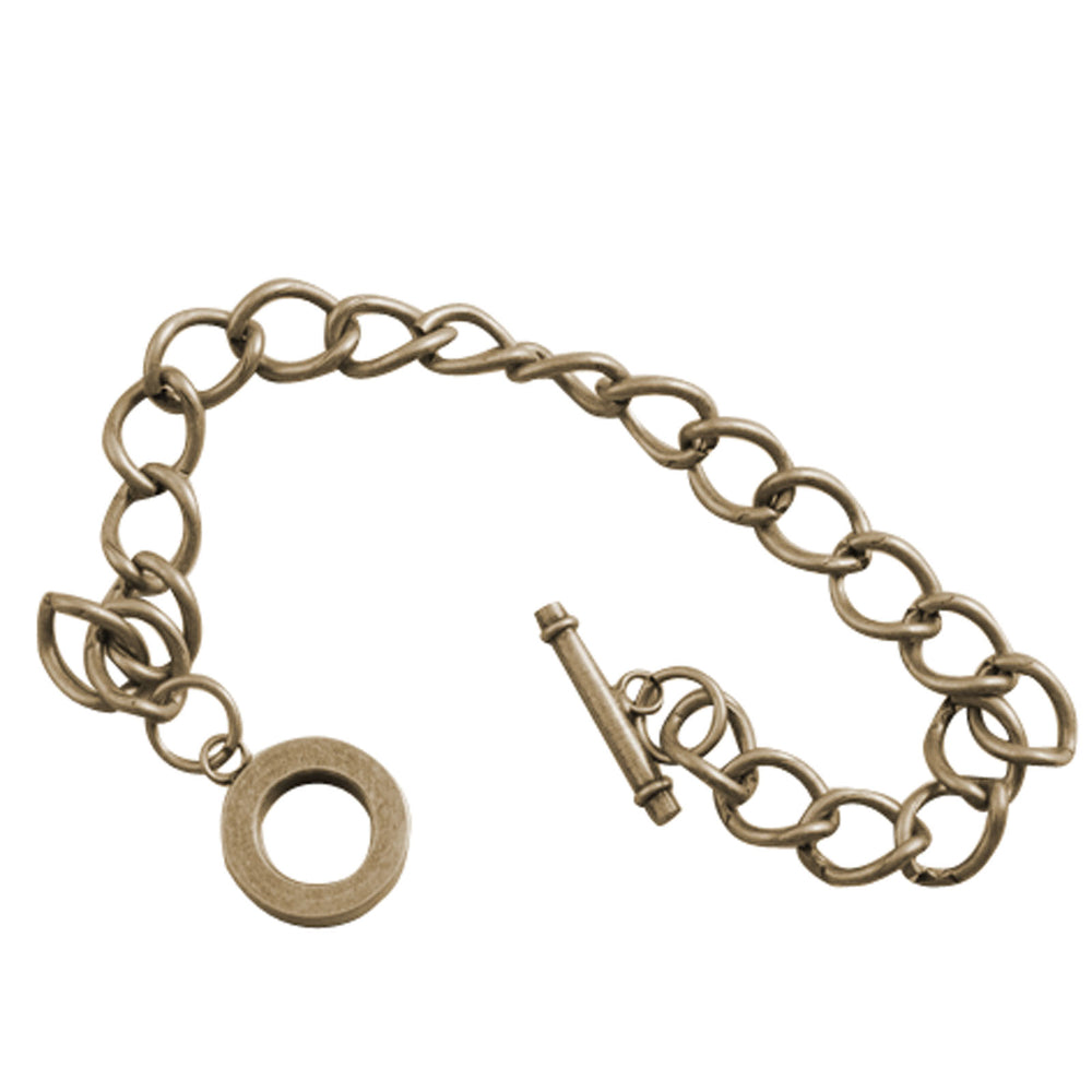 Darice • chain bracelet w toggle x1 ant. brass plated