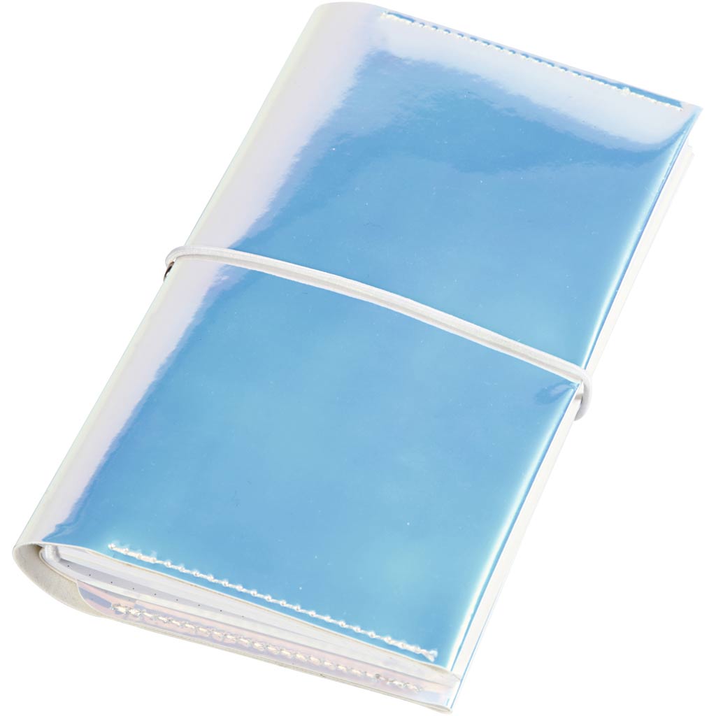 Planner bulletjournal, afm 10x18x1,5 cm, elastieksluiting, holografisch, 1 stuk
