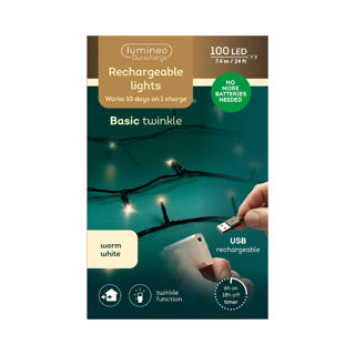 Kaemingk led duracharge basic lights 8 functie twinkel effect buitenl.742.5cm | 2 stuks