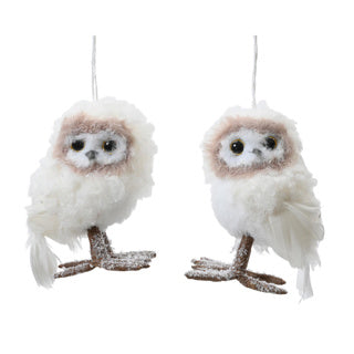 Kaemingk uil kunstbont 2assl.9cm x w.7cm x h.13cm | 4 stuks