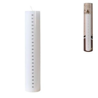 Senza adventskaars wit 5 x 25 cm | 12 stuks