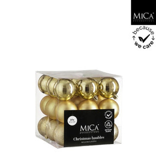 Edelman bal onbreekbaar goud 27 stuks - d6cm | 2 stuks
